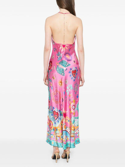 Chain Detail Slip Midi Dress Olympus London