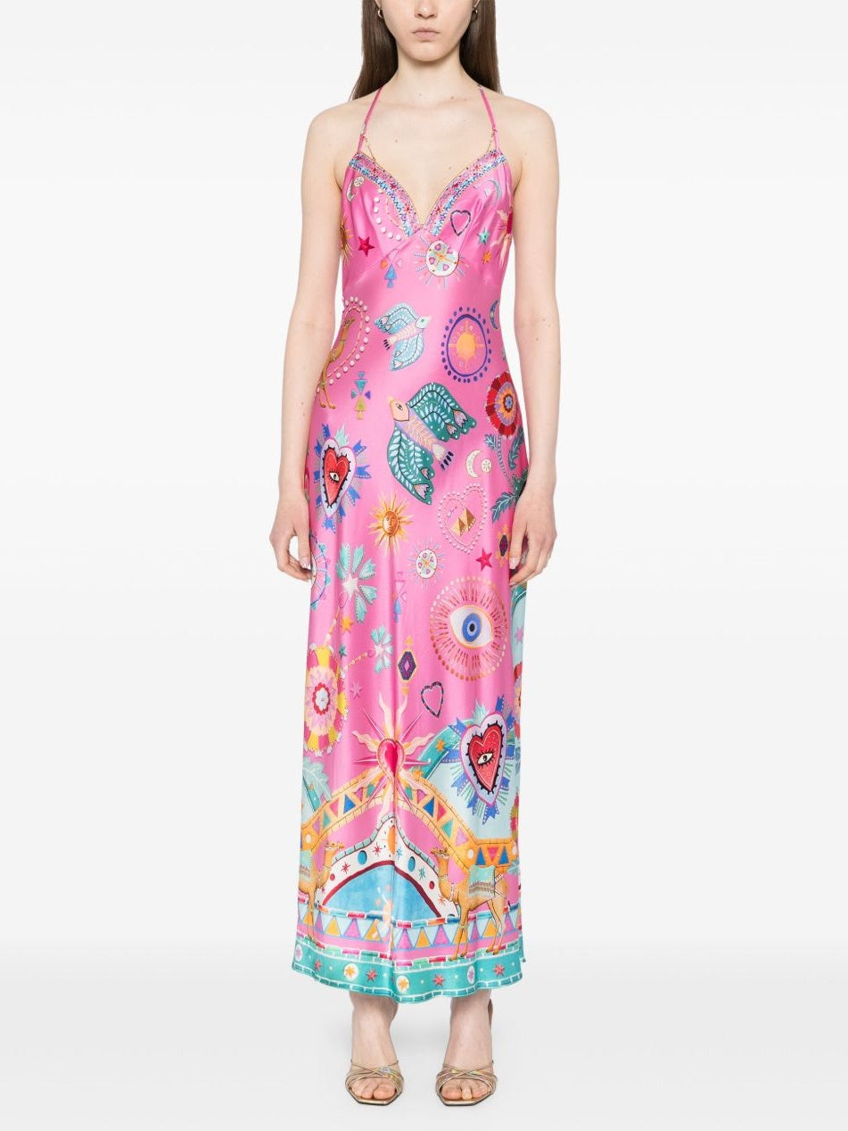 Chain Detail Slip Midi Dress Olympus London