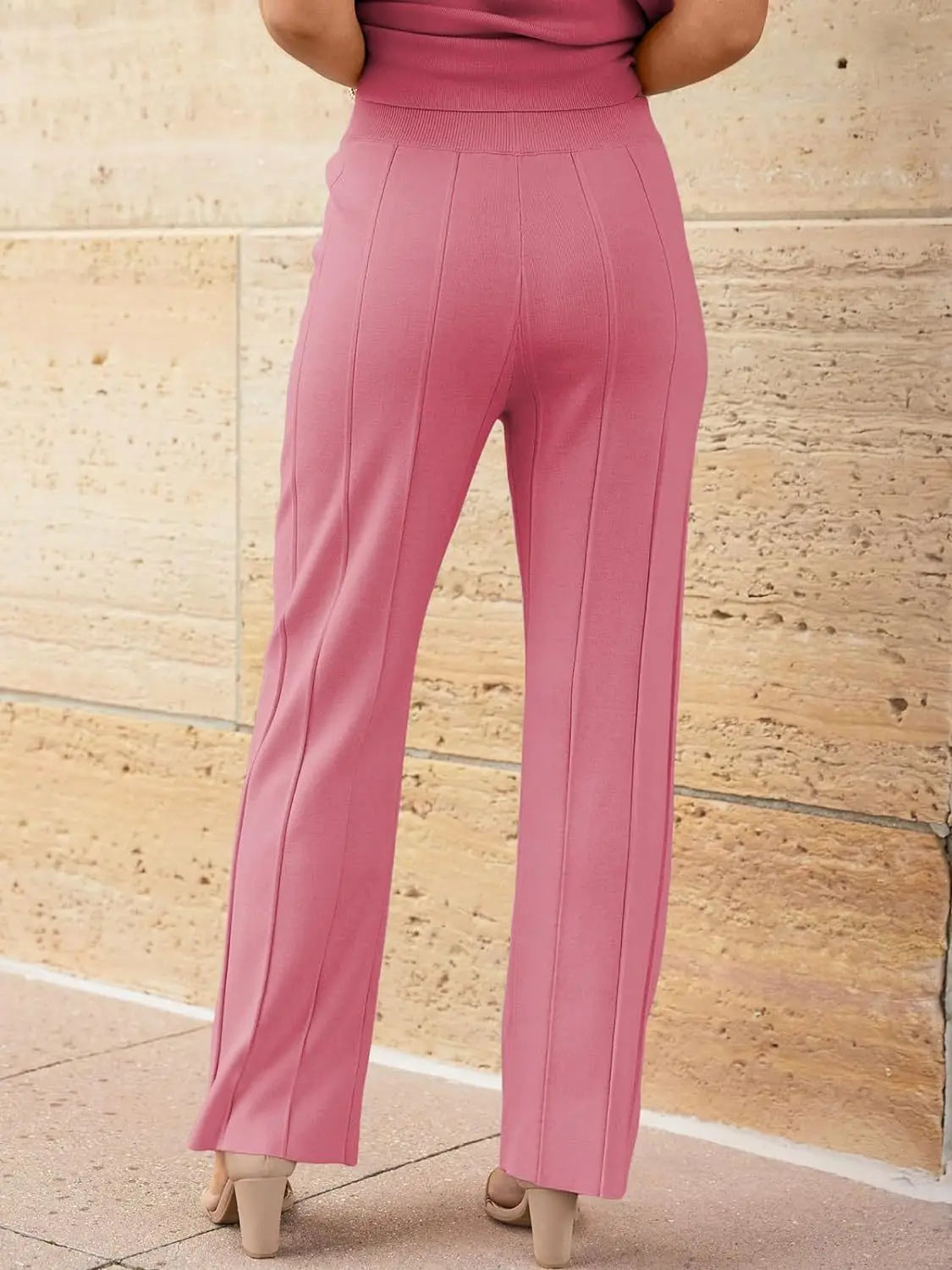 Alvira Women's Two-Piece Set – Relaxed Top & Wide-Leg Trousers