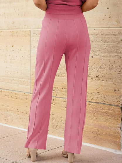 Alvira Women's Two-Piece Set – Relaxed Top & Wide-Leg Trousers