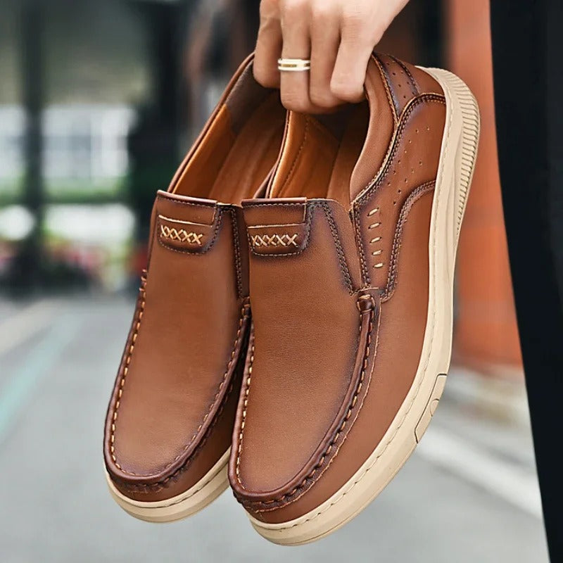 Madison Leather Slip-On Comfort Loafers BullCaptain