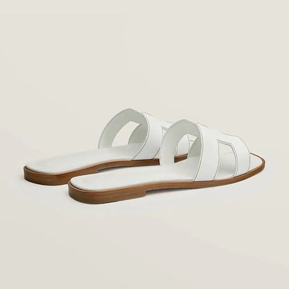 Leather Flat Sandals with Cut Out Strap BULLCAPTAIN