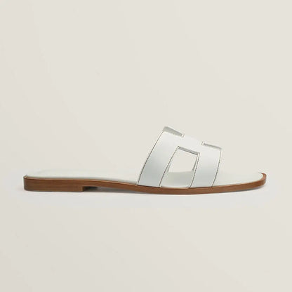 Leather Flat Sandals with Cut Out Strap BULLCAPTAIN