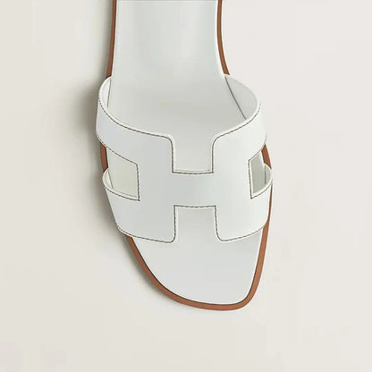 Leather Flat Sandals with Cut Out Strap BULLCAPTAIN