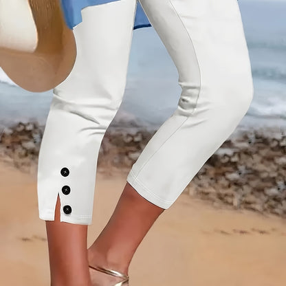 Clara Polished Stretch Capri Olympus London