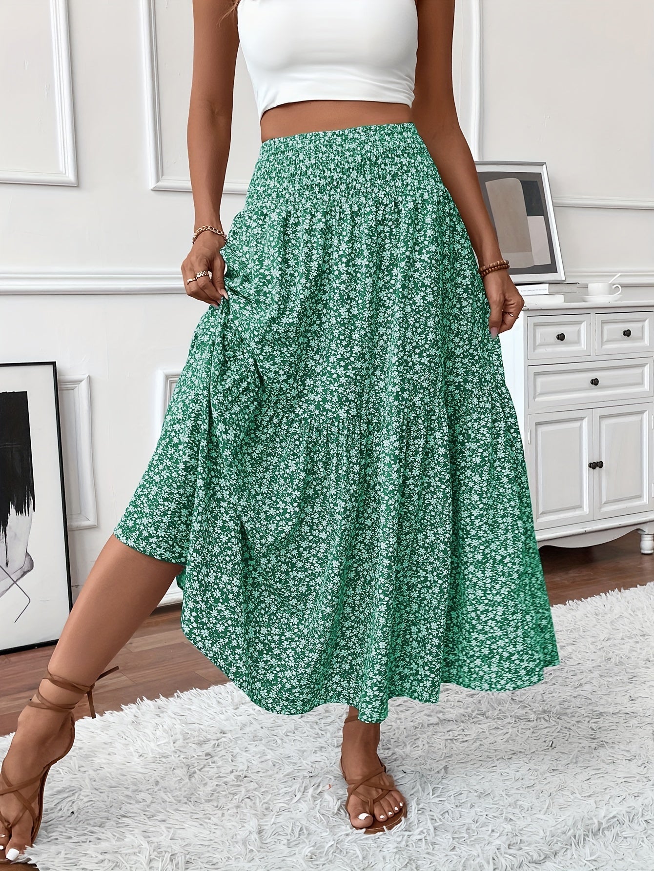 Mia Collection | Women's Maxi Skirt with Floral Print & Flattering Fit | Lightweight Fabric for Effortless Style 10