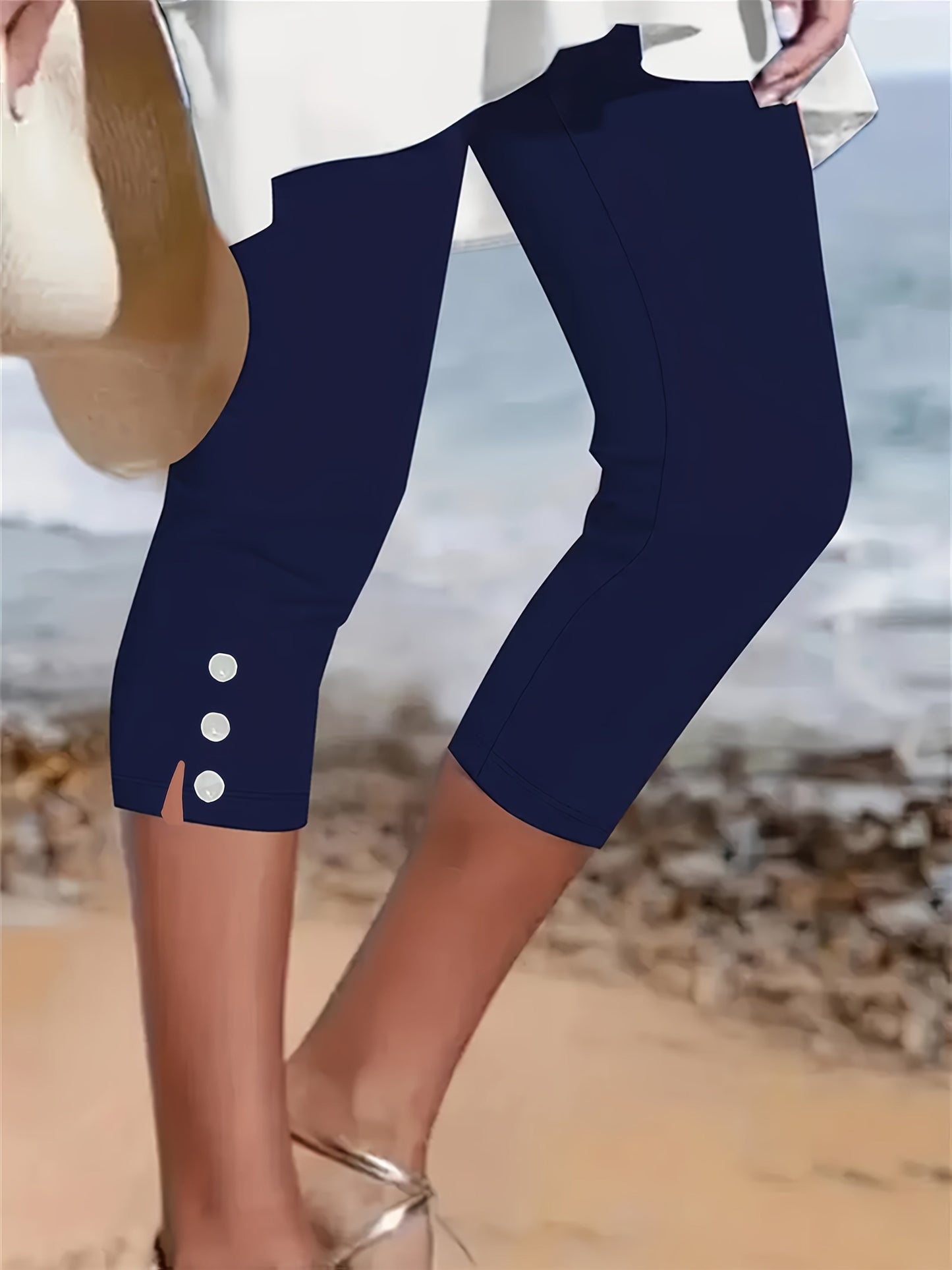 Clara Polished Stretch Capri Olympus London
