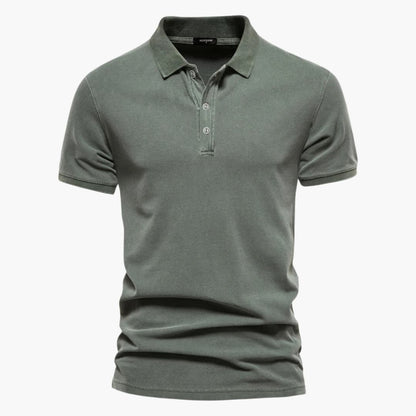 Men's Polo Shirt with Button Placket and Tapered Fit