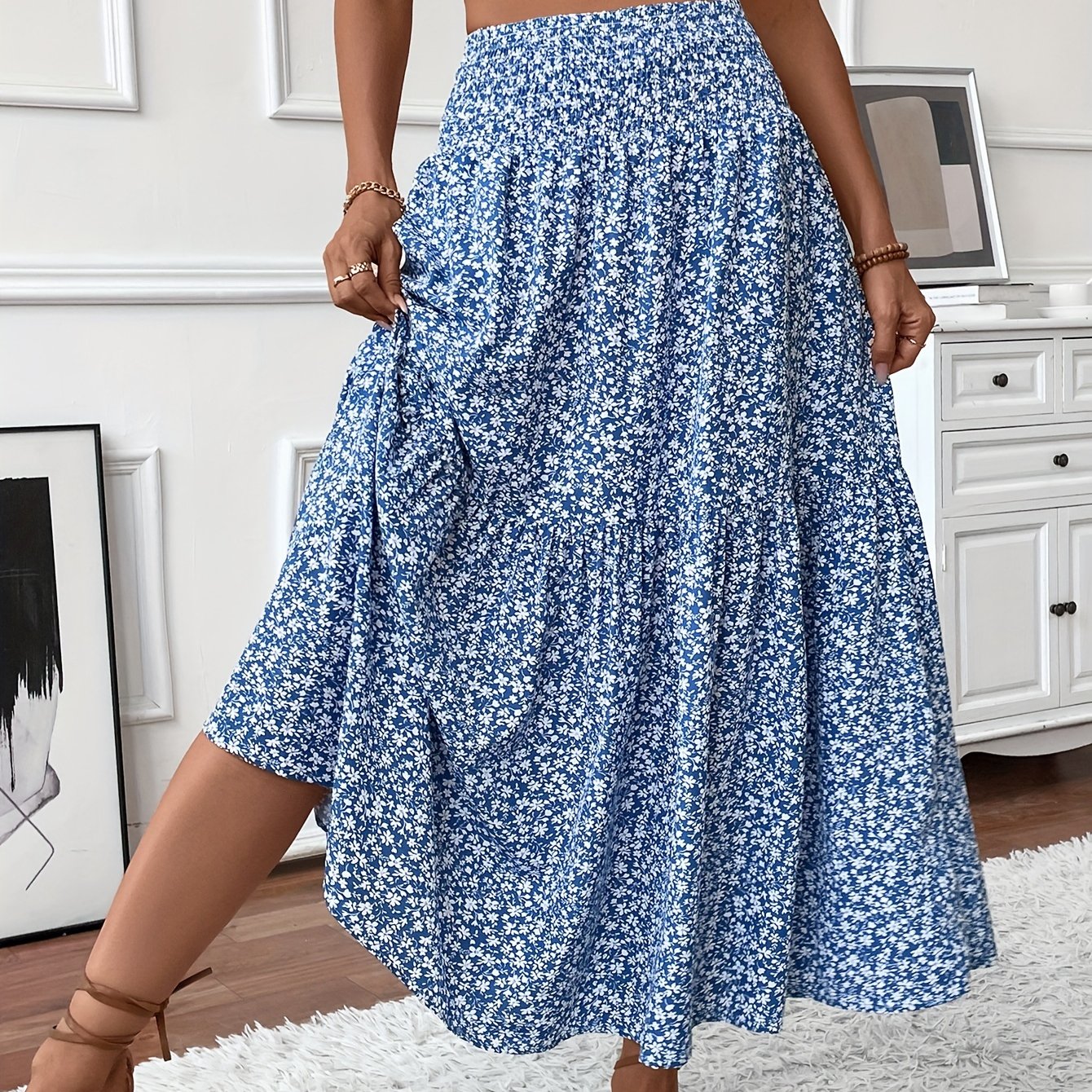 Mia Collection | Women's Maxi Skirt with Floral Print & Flattering Fit | Lightweight Fabric for Effortless Style 16