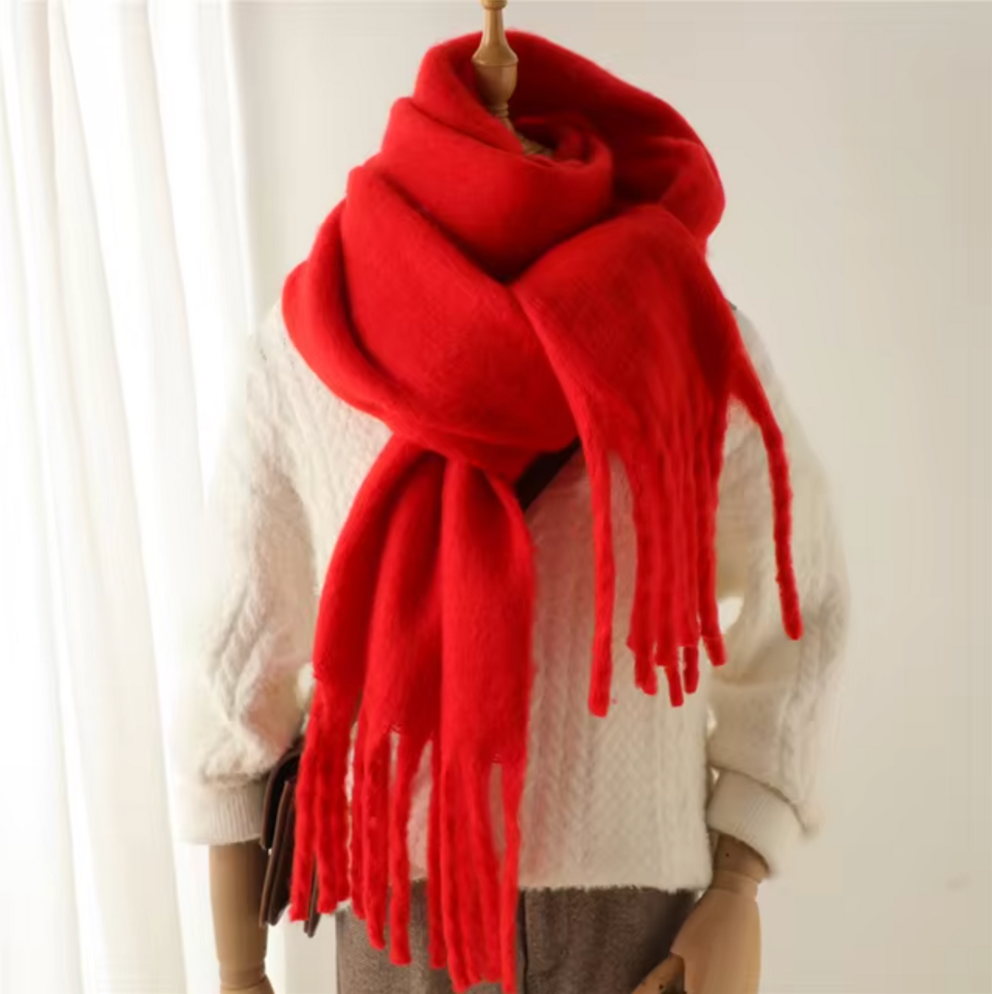 Red scarf women Cashmere Pashmina