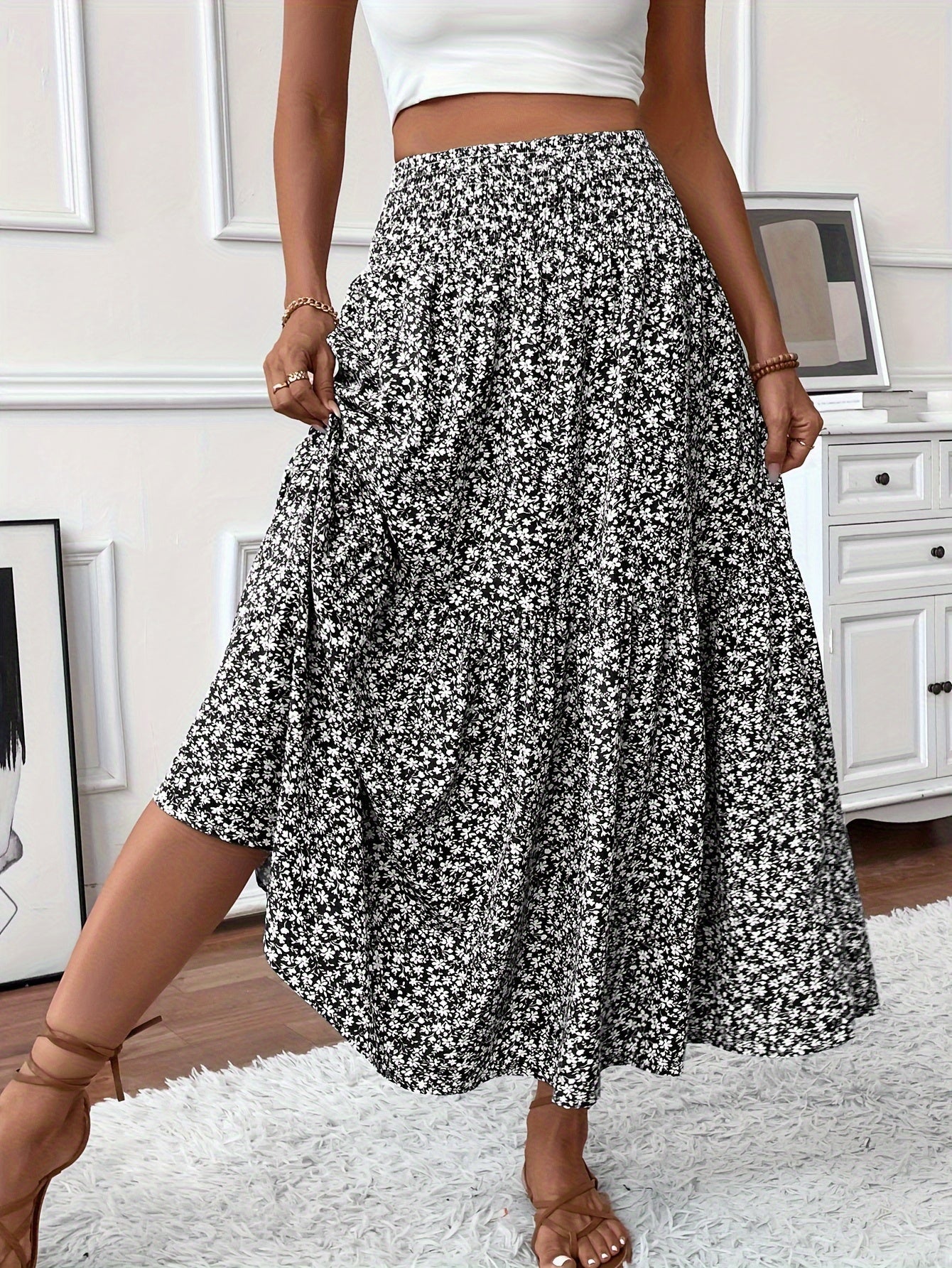 Mia Collection | Women's Maxi Skirt with Floral Print & Flattering Fit | Lightweight Fabric for Effortless Style 7