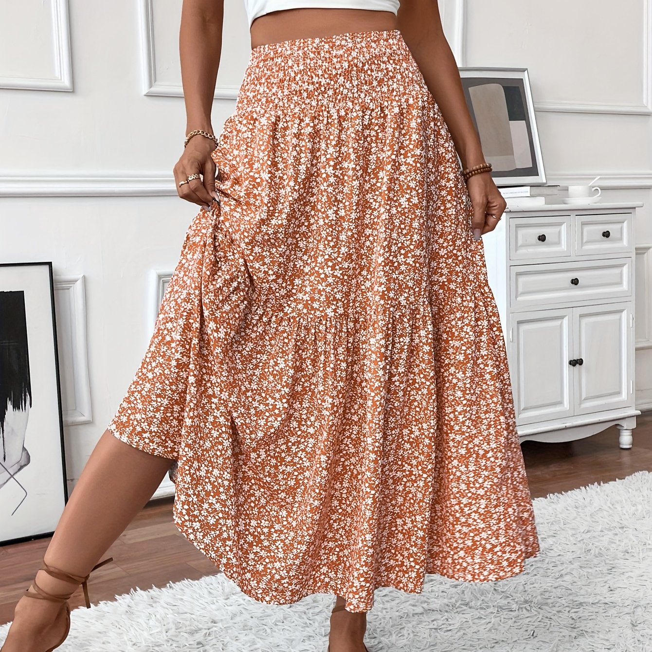 Mia Collection | Women's Maxi Skirt with Floral Print & Flattering Fit | Lightweight Fabric for Effortless Style 20