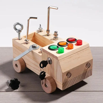 Montessori Busy Board – Interdraft Wooden Learning Toy for Fine Motor Skills & Cognitive Development (Ages 3–12) BULLCAPTAIN