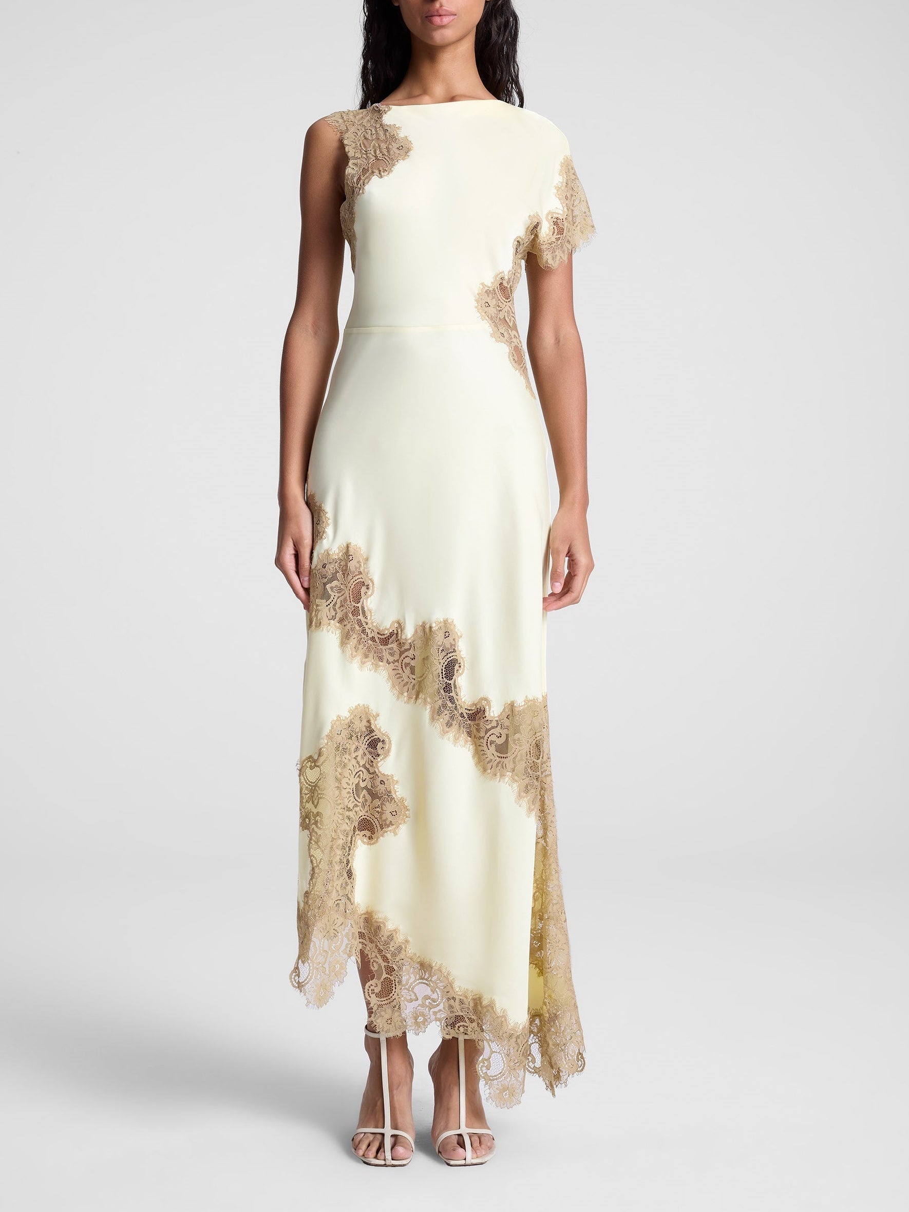 Satin and Lace Maxi Dress Olympus London