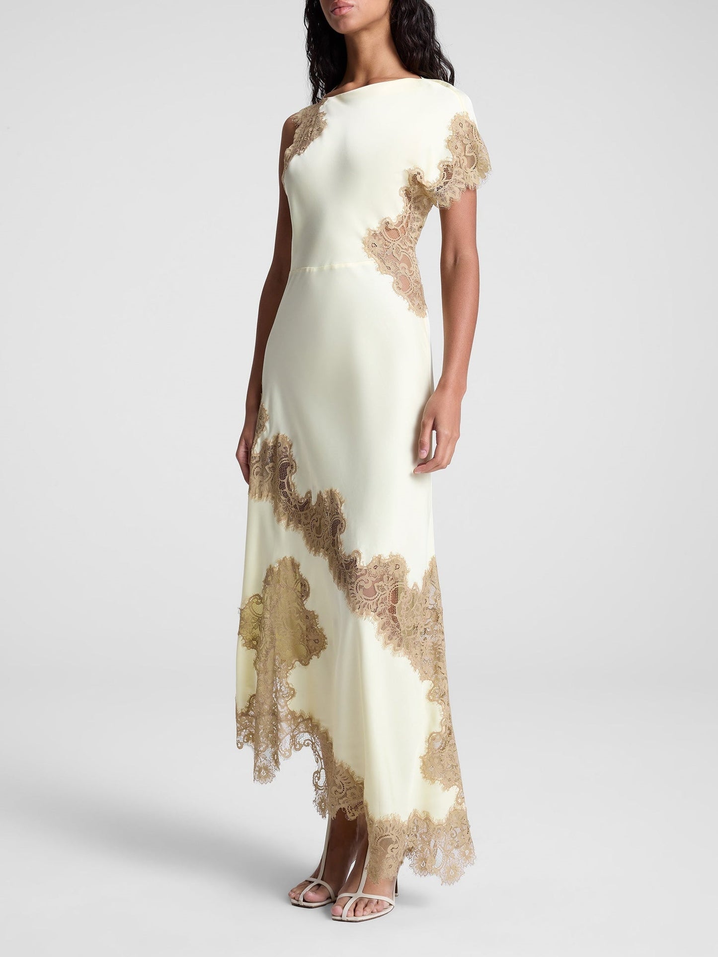 Satin and Lace Maxi Dress Olympus London