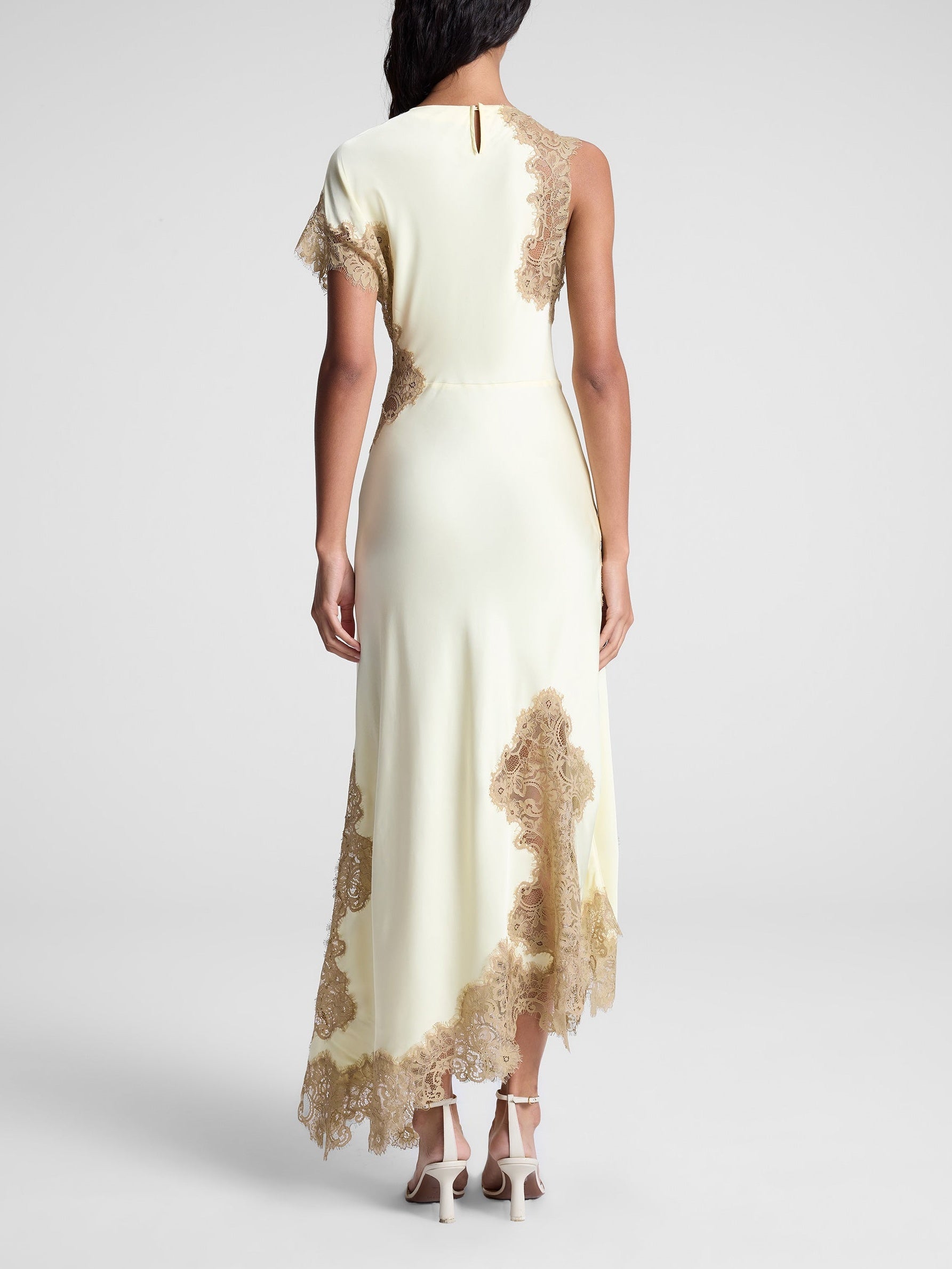 Satin and Lace Maxi Dress Olympus London