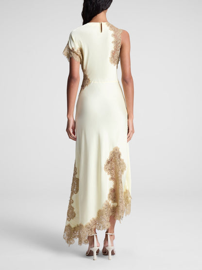 Satin and Lace Maxi Dress Olympus London