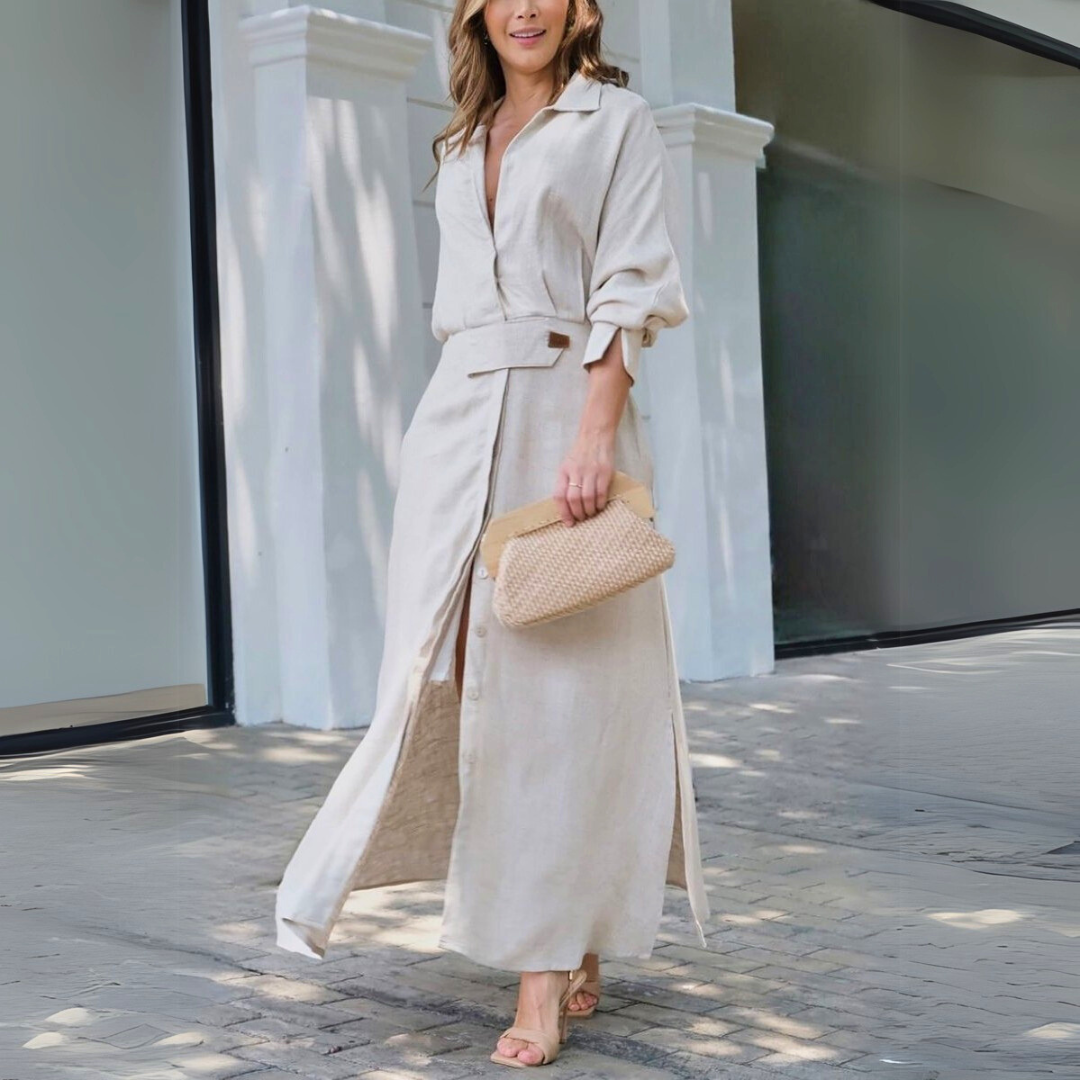 Amara™ | Elegant Maxi Dress with V-Neck 0