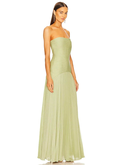 Anna | Women's Strapless Pleated Maxi Wedding Guest Dress 1