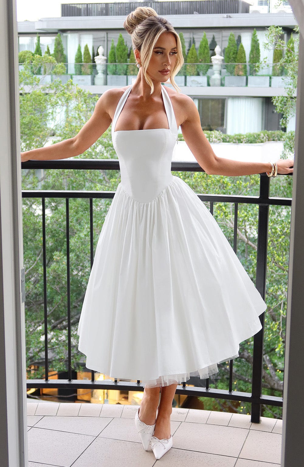 Ariana | Women Wedding Guest Halter Midi Dress 1