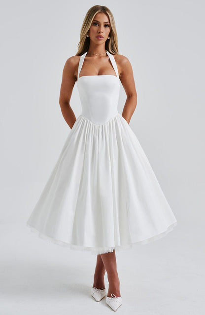 Ariana | Women Wedding Guest Halter Midi Dress 4