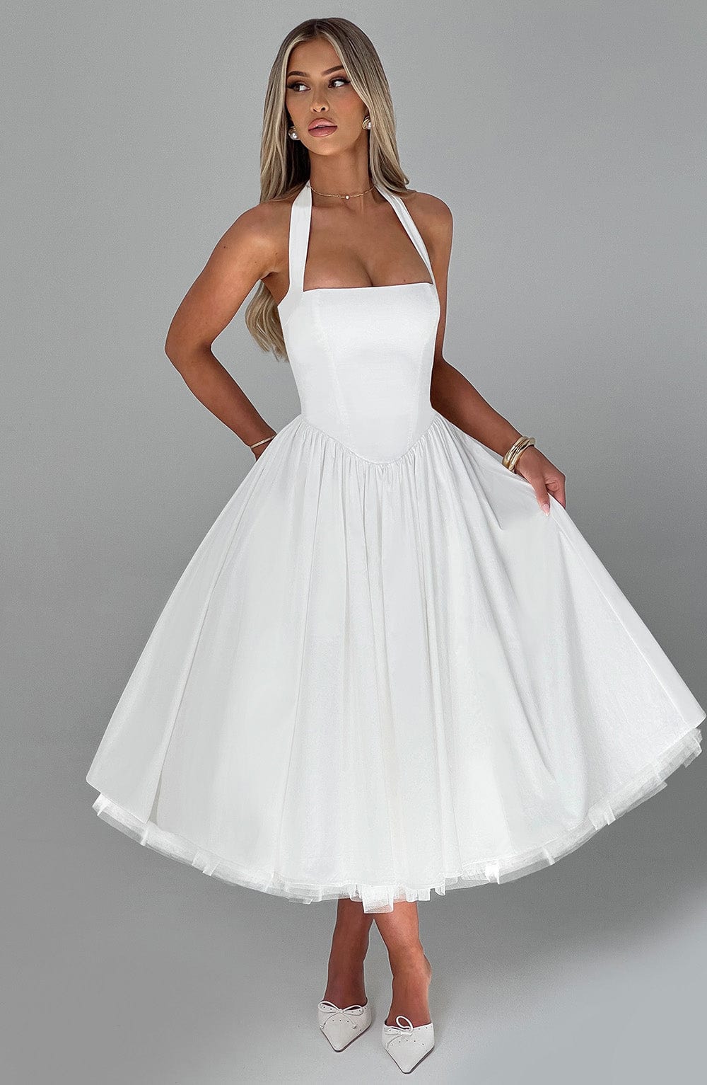 Ariana | Women Wedding Guest Halter Midi Dress 6