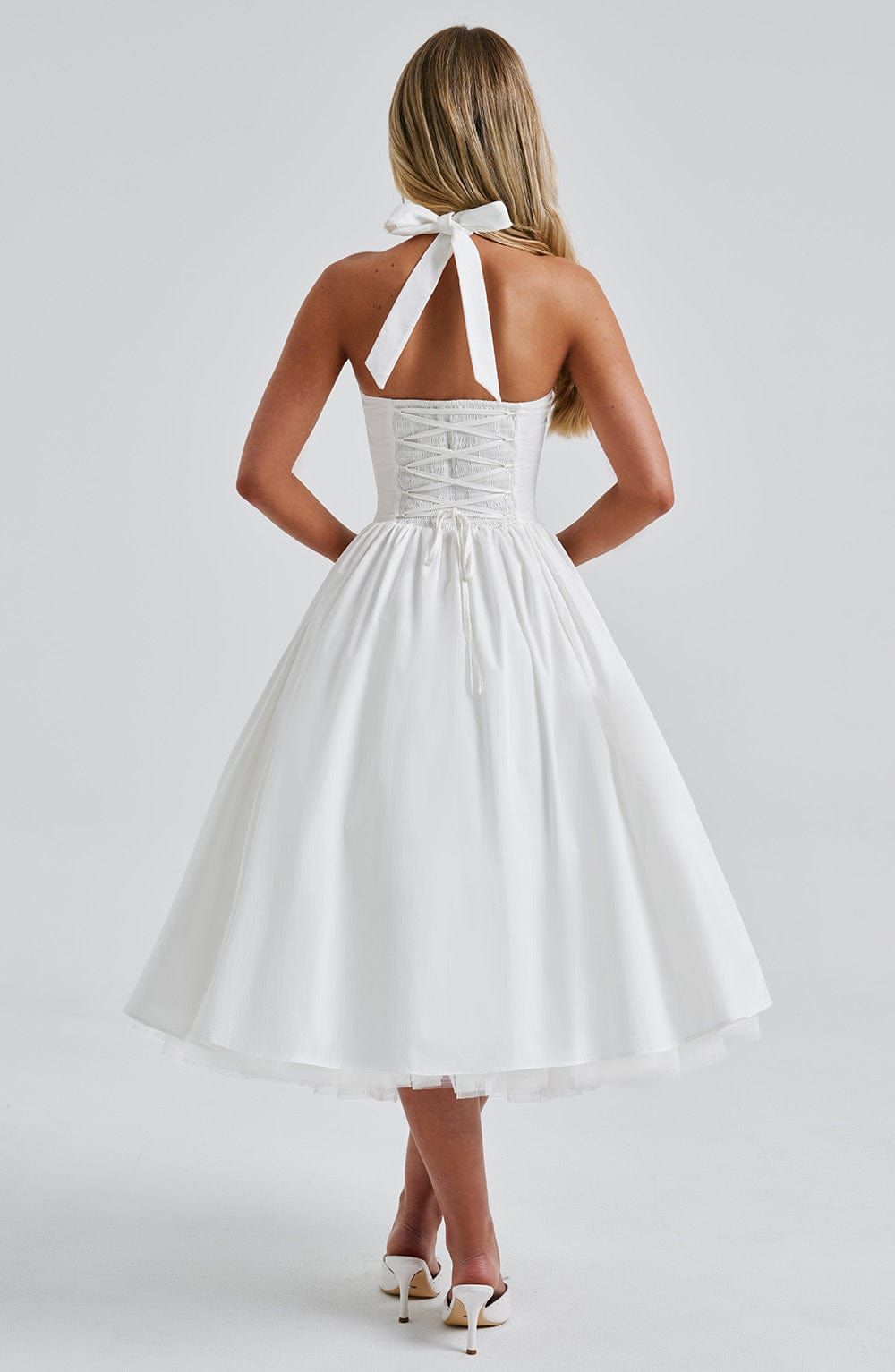 Ariana | Women Wedding Guest Halter Midi Dress 7