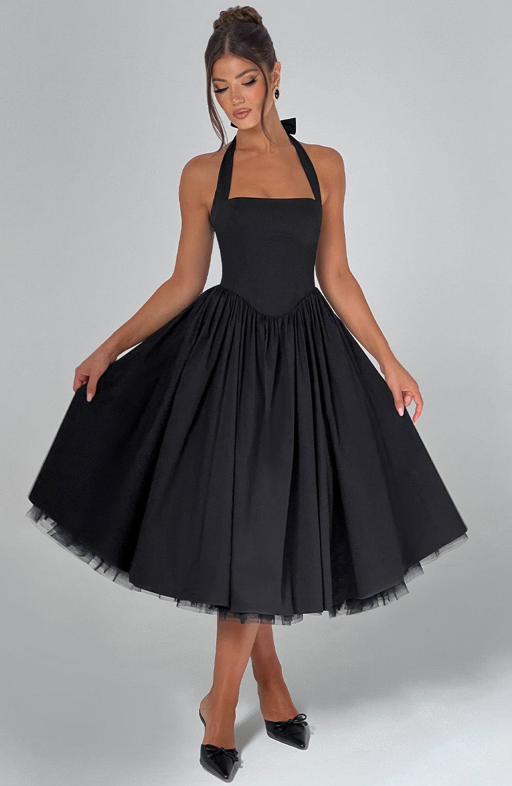 Ariana | Women Wedding Guest Halter Midi Dress 9