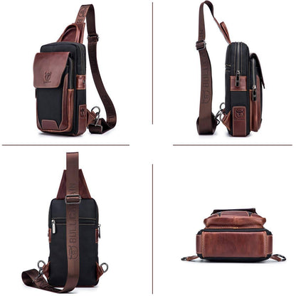 Leather Sling Bag Men Crossbody Chest Bags