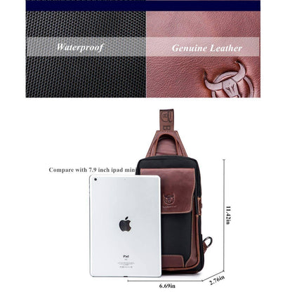 Leather Sling Bag Men Crossbody Chest Bags