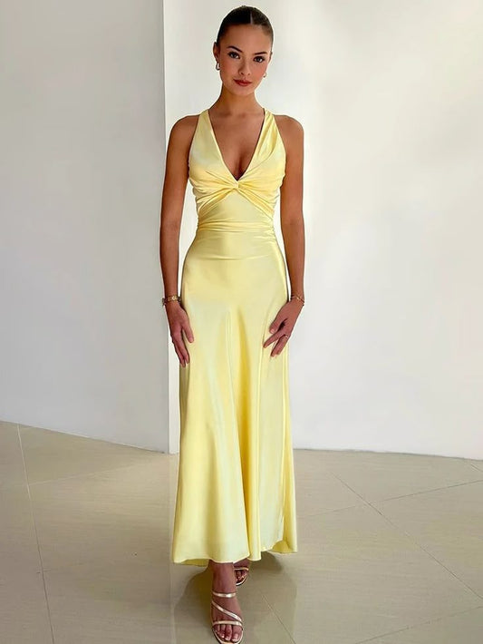 Beatrice | Women's Wedding Guest V-Neck Maxi Dress 0