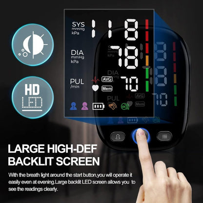 Best Blood Pressure Monitor with Cuff – Digital BP Machine with LED Display, SpO2 & Heart Rate Monitor, Arrhythmia Alert BULLCAPTAIN