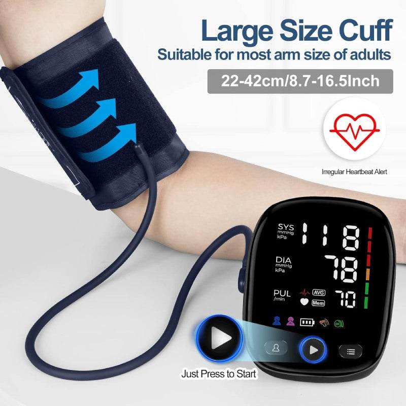 Best Blood Pressure Monitor with Cuff – Digital BP Machine with LED Display, SpO2 & Heart Rate Monitor, Arrhythmia Alert BULLCAPTAIN