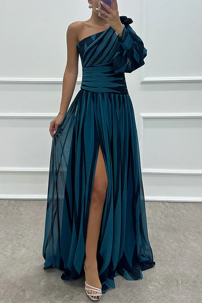 Bonnie™ | Elegant Striped One Shoulder Maxi Dress 3