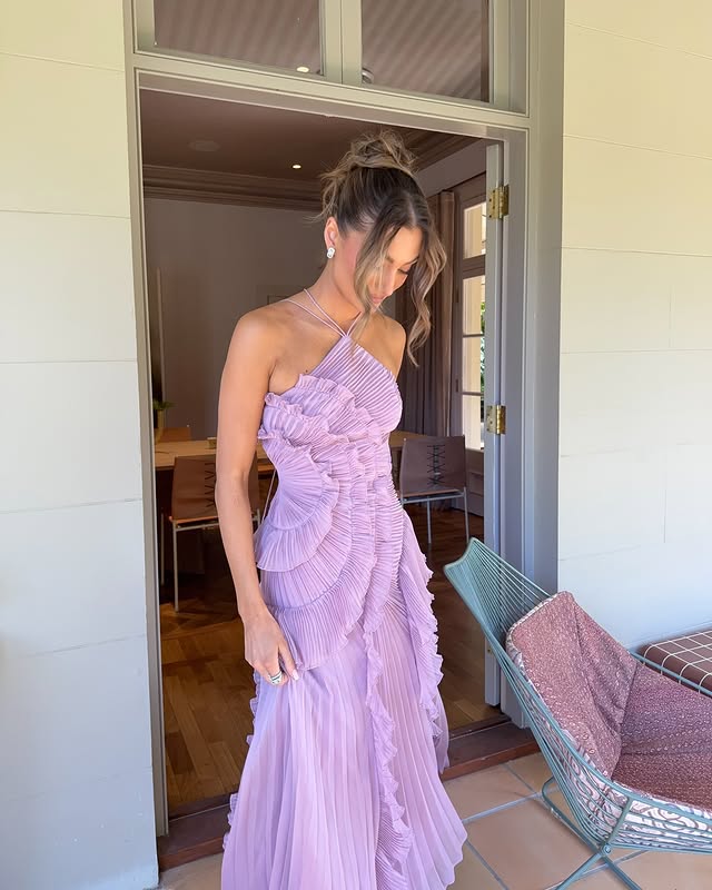 Brooklyn | Women’s Ruffle Halter Maxi Wedding Guest Dress 2