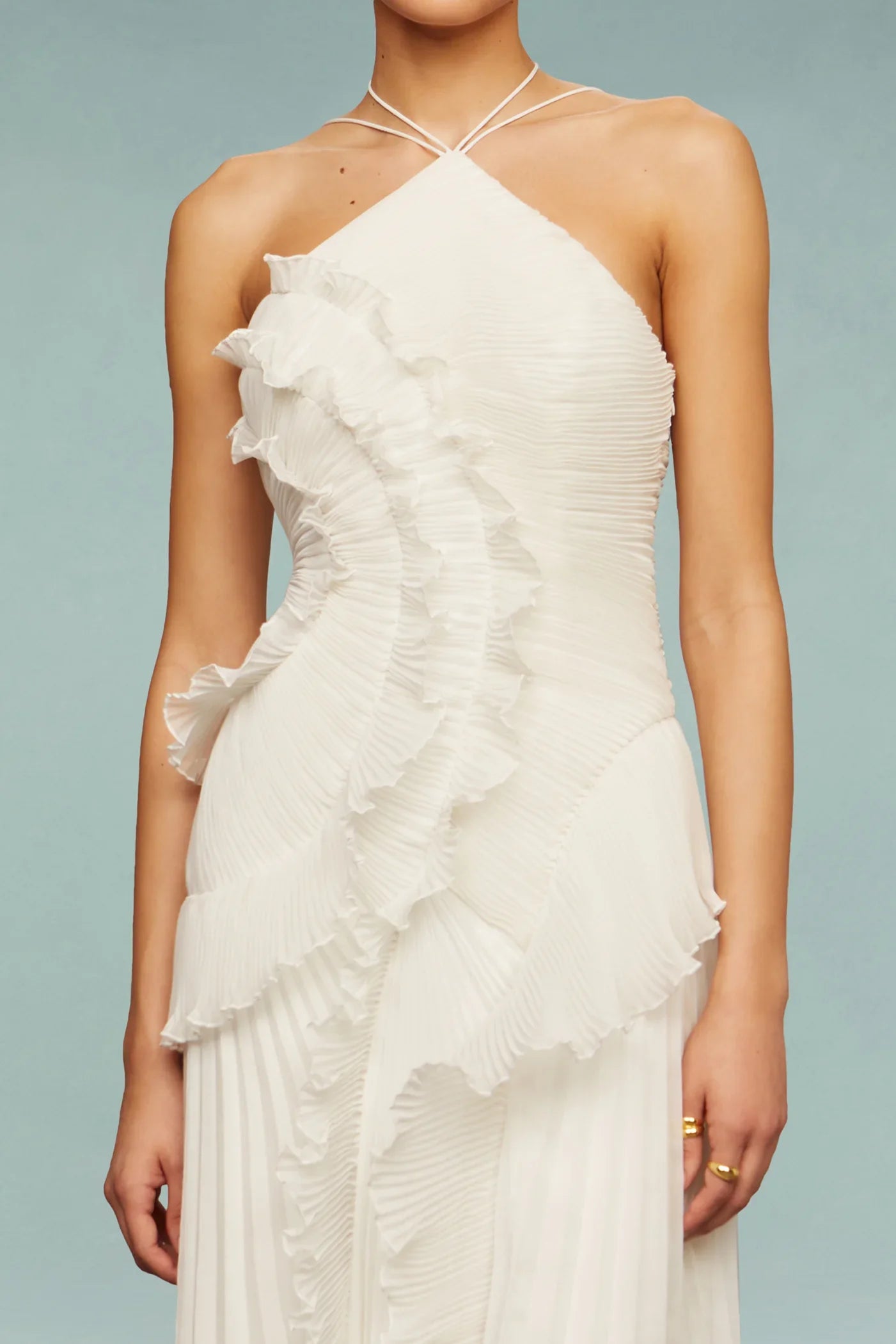 Brooklyn | Women’s Ruffle Halter Maxi Wedding Guest Dress 4