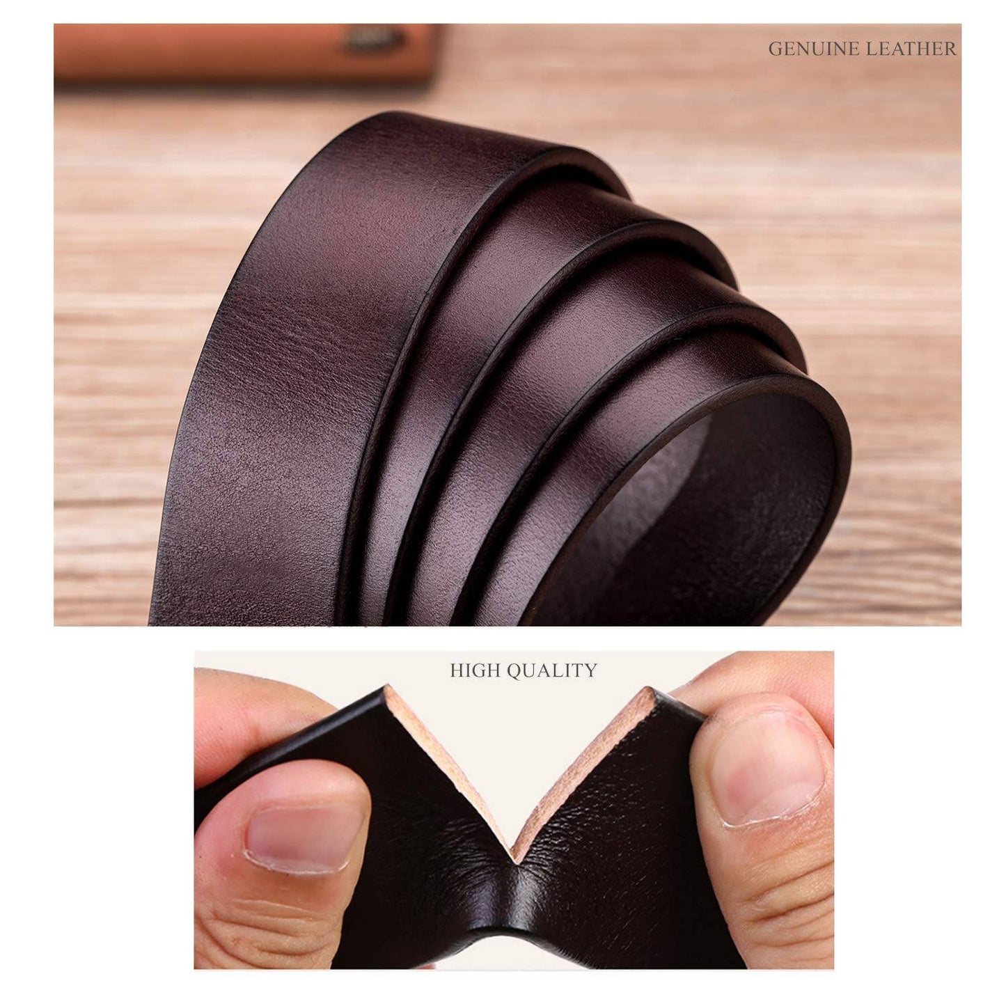 BULLCAPTAIN Genuine Leather Belt for Men Classic Retro