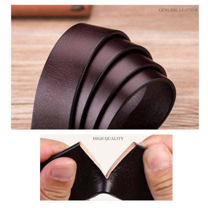 BULLCAPTAIN Genuine Leather Belt for Men Classic Retro