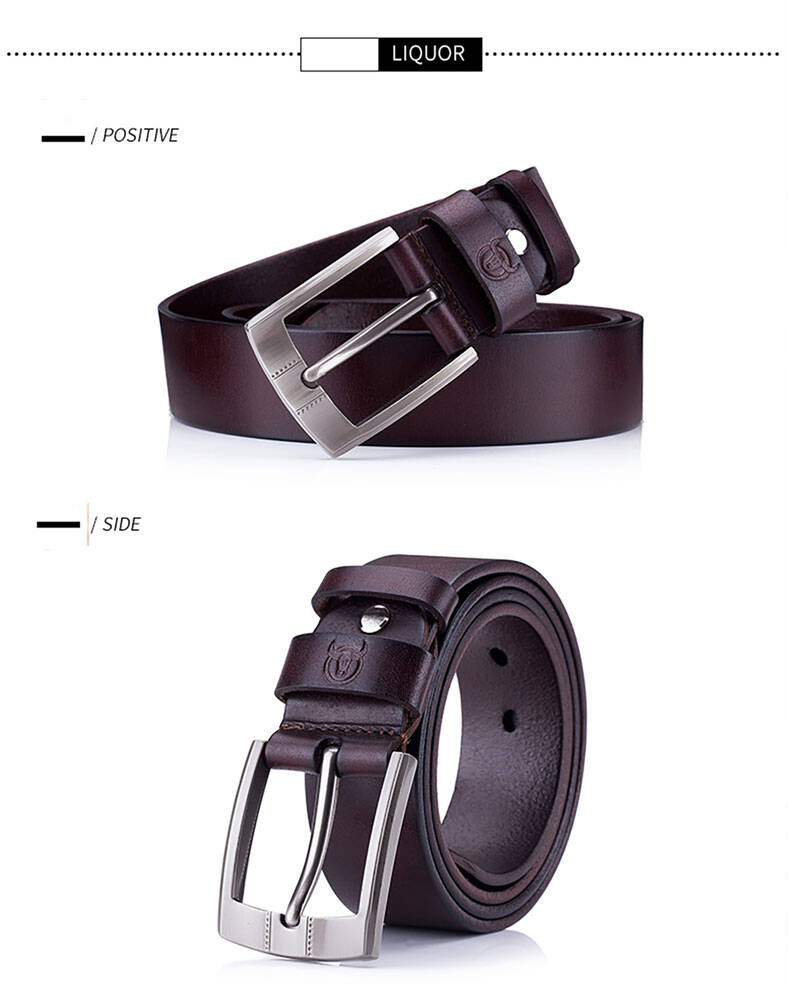 BULLCAPTAIN Genuine Leather Belt for Men Classic Retro