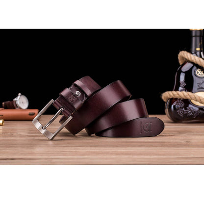 BULLCAPTAIN Genuine Leather Belt for Men Classic Retro