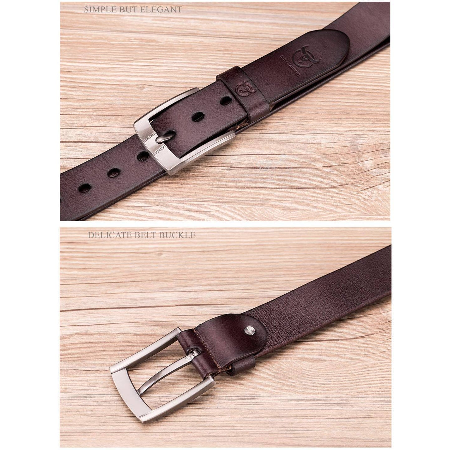 BULLCAPTAIN Genuine Leather Belt for Men Classic Retro