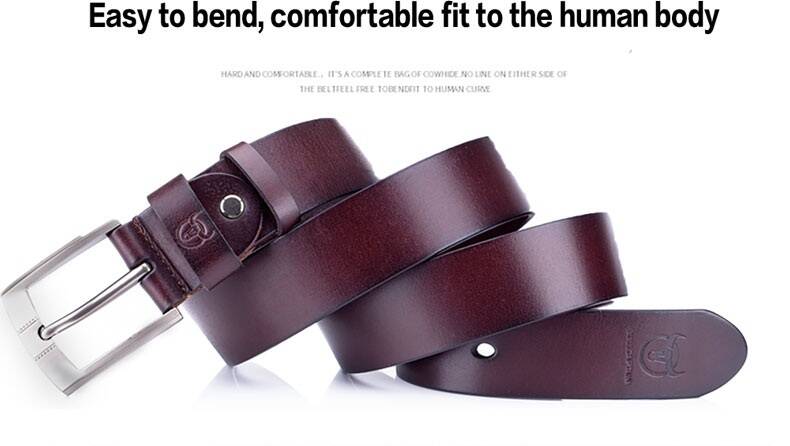 BULLCAPTAIN Genuine Leather Belt for Men Classic Retro