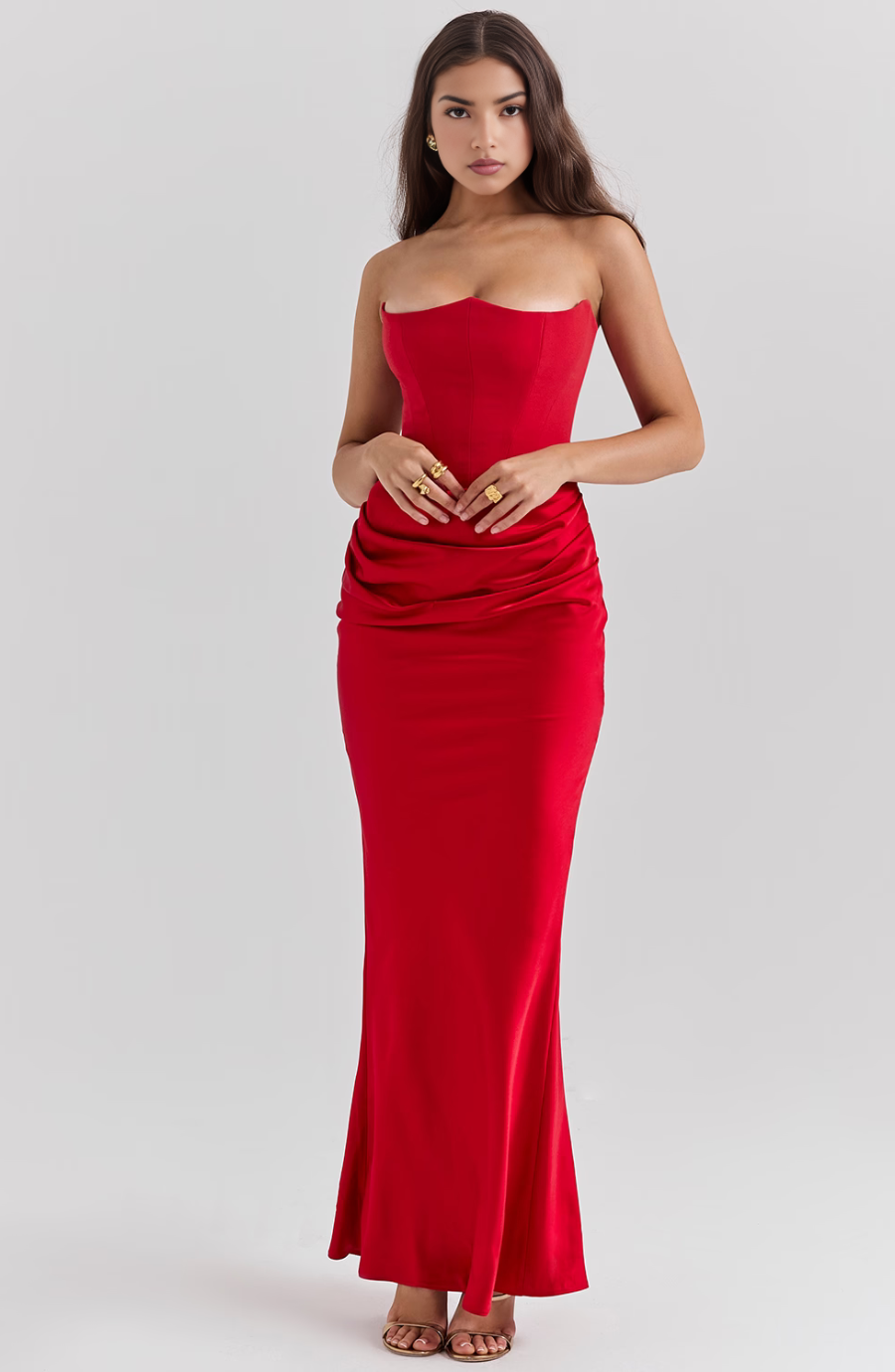 Camellia | Women's Wedding Guest Lace Strapless Dress Evening 7