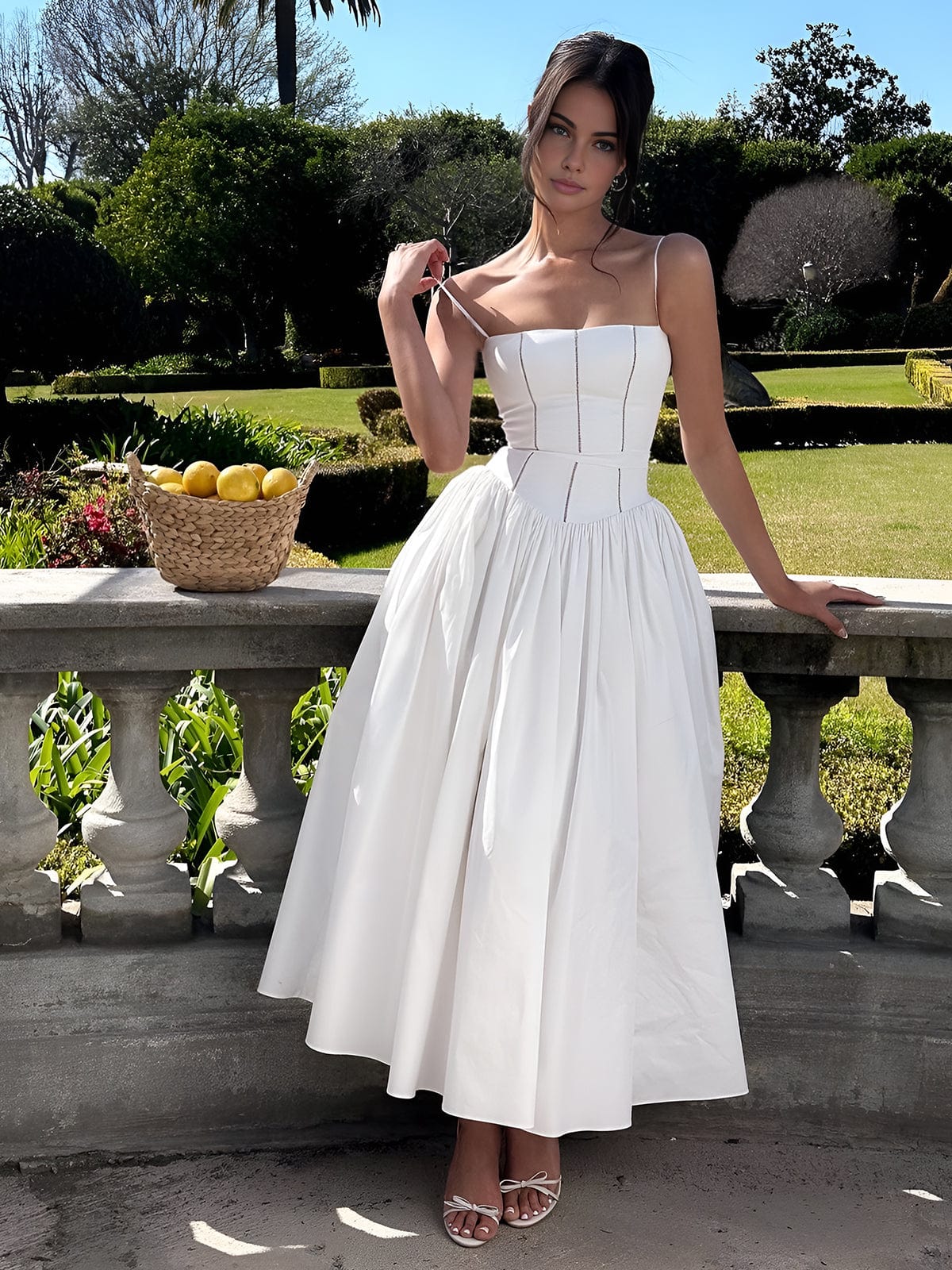 Caroline | Women Wedding Guest Corset Midi Dress 2