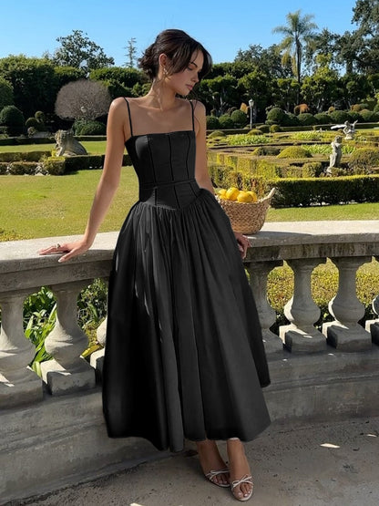 Caroline | Women Wedding Guest Corset Midi Dress 3