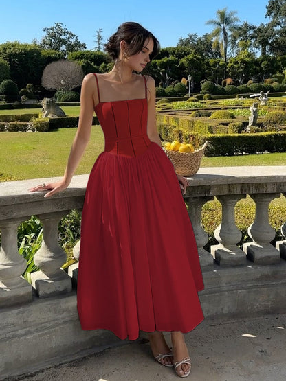 Caroline | Women Wedding Guest Corset Midi Dress 4