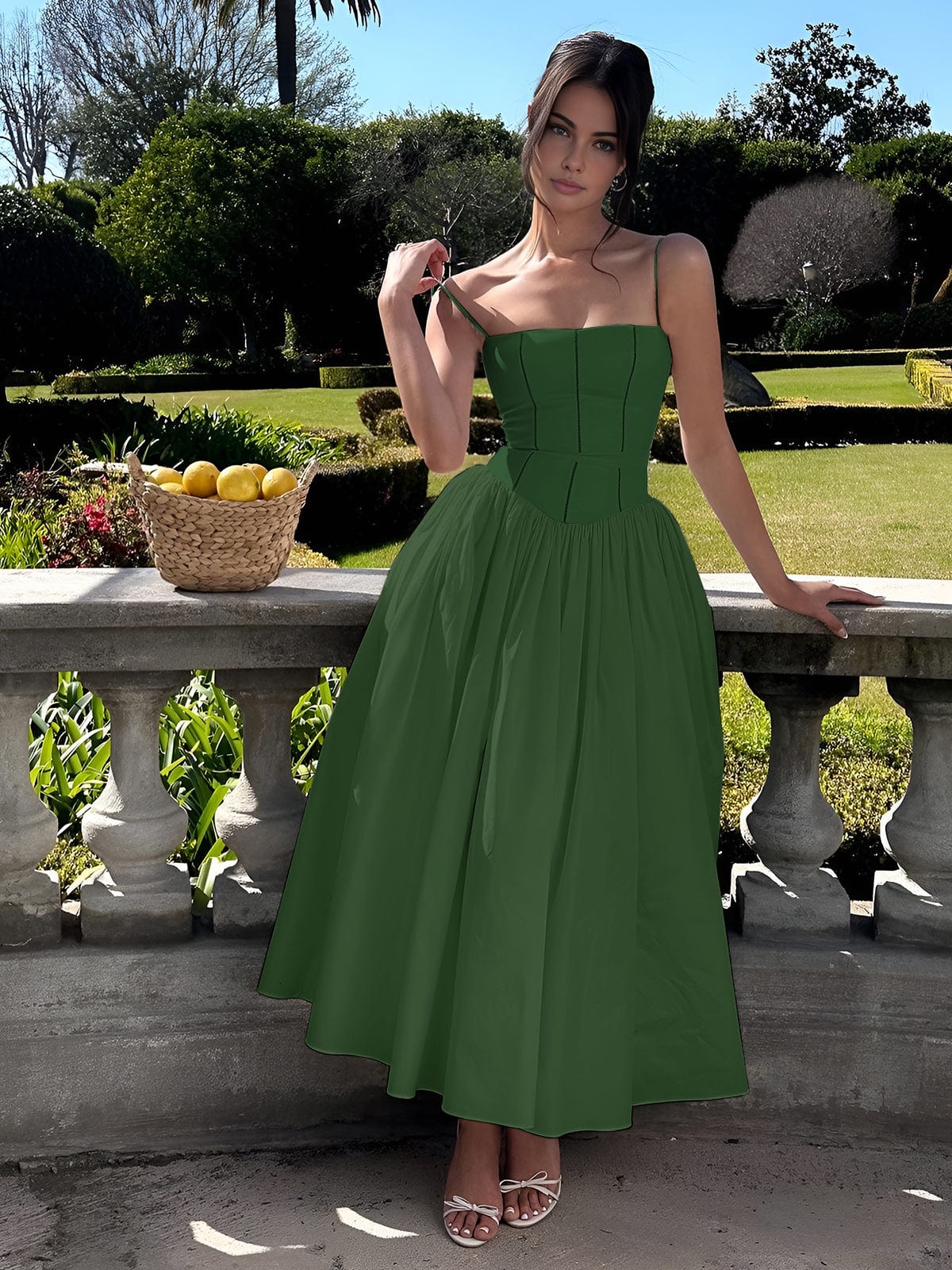 Caroline | Women Wedding Guest Corset Midi Dress 6