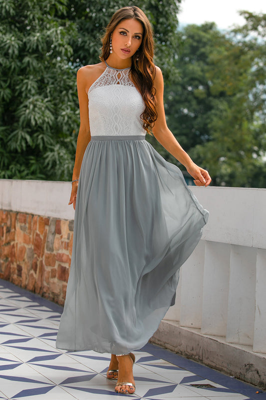 Claire | Women Wedding Guest Halter Maxi Dress 0