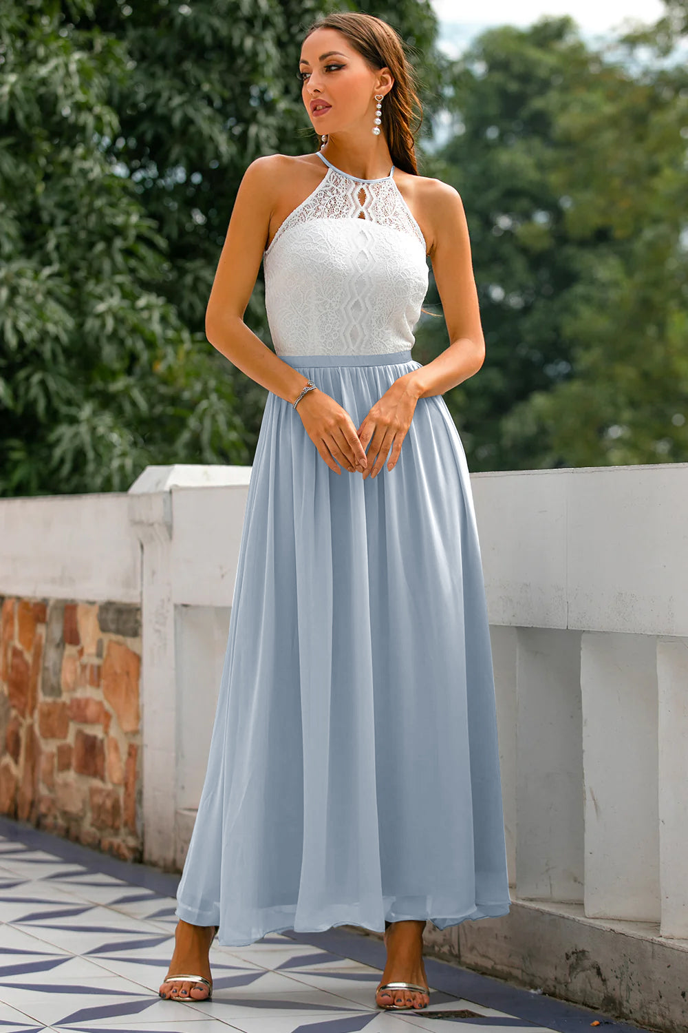 Claire | Women Wedding Guest Halter Maxi Dress 13