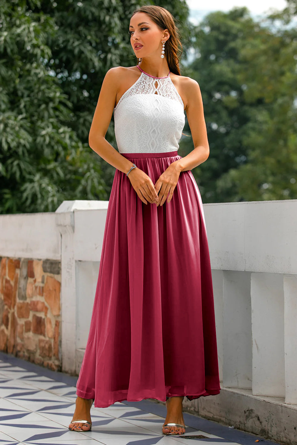 Claire | Women Wedding Guest Halter Maxi Dress 6